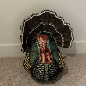 NWT. John Derian Turkey pillow. Charming  Figurine with Green and Gold Accents